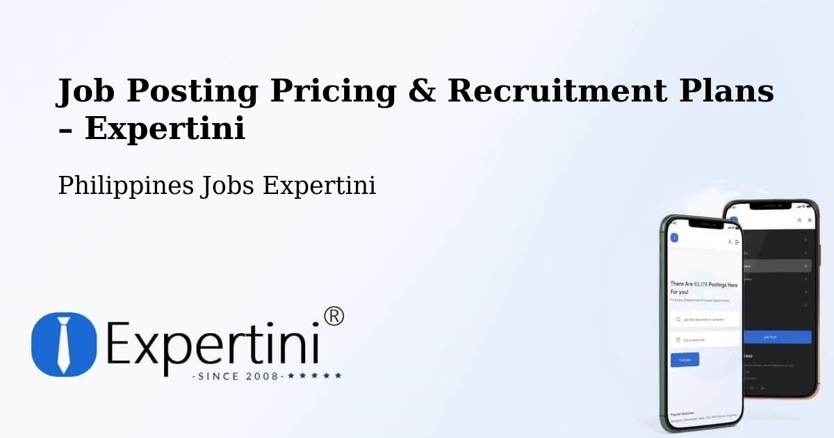 Job Posting Pricing & Recruitment Plans – Villamor - Villamor, Philippines Jobs Expertini
